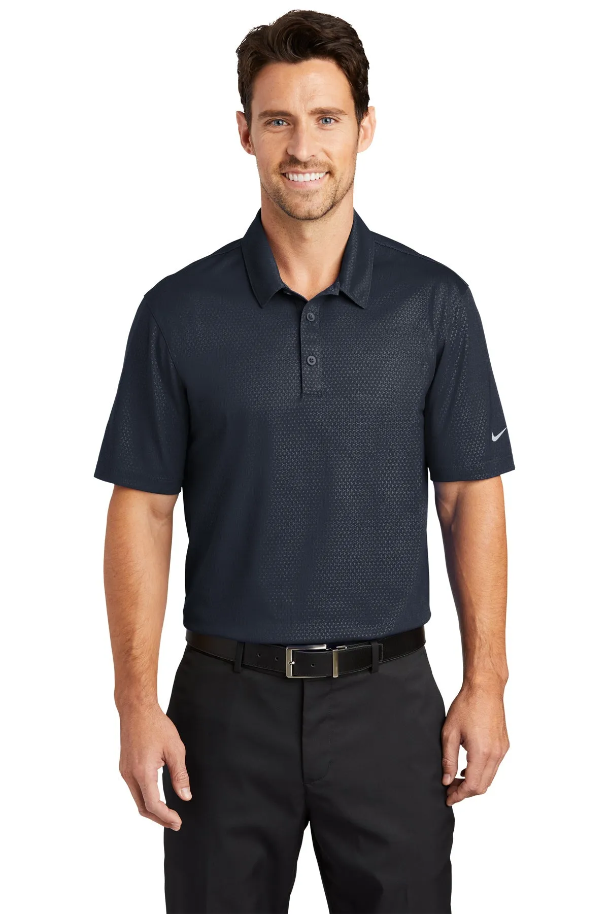 Nike Dri-FIT Embossed Tri-Blade Custom Polos, Marine