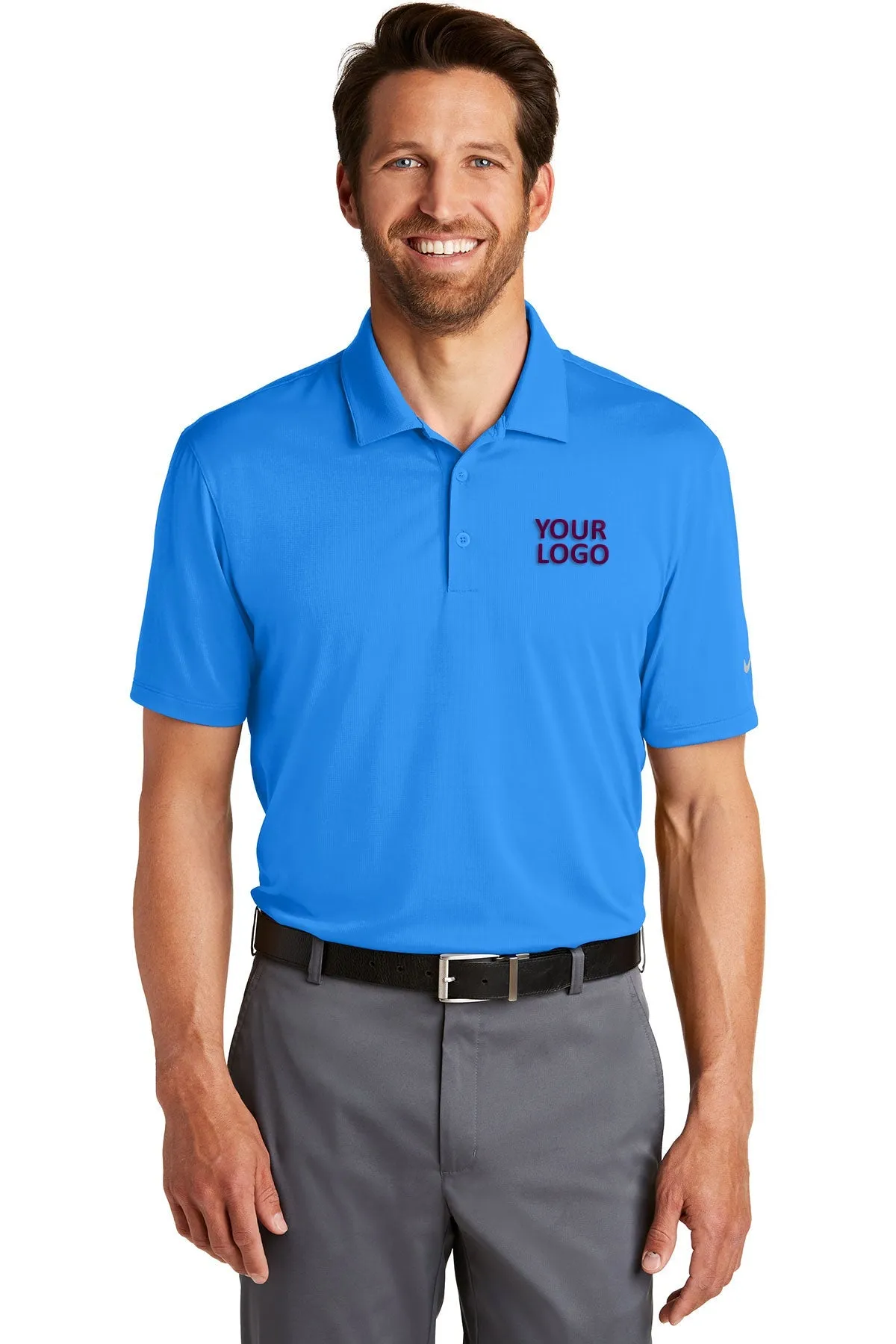 Nike Dri-FIT Legacy Customized Polos, Light Photo Blue