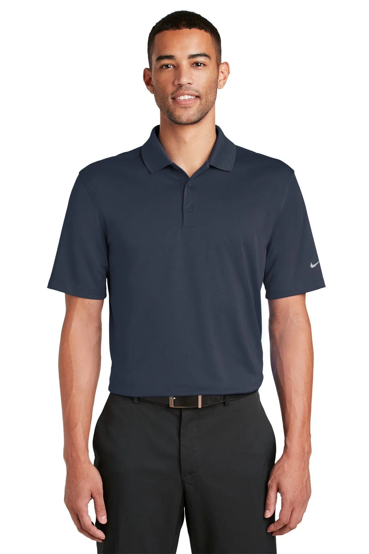 Nike Dri-FIT Players Custom Polos with Flat Knit Collar, Navy