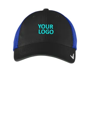 Nike DriFIT Mesh Back Custom Caps, Black/ Game Royal