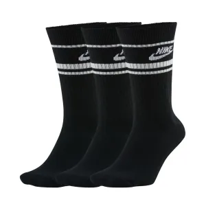 Nike Everyday Essential Crew Stripe Socks 3 Pack Black