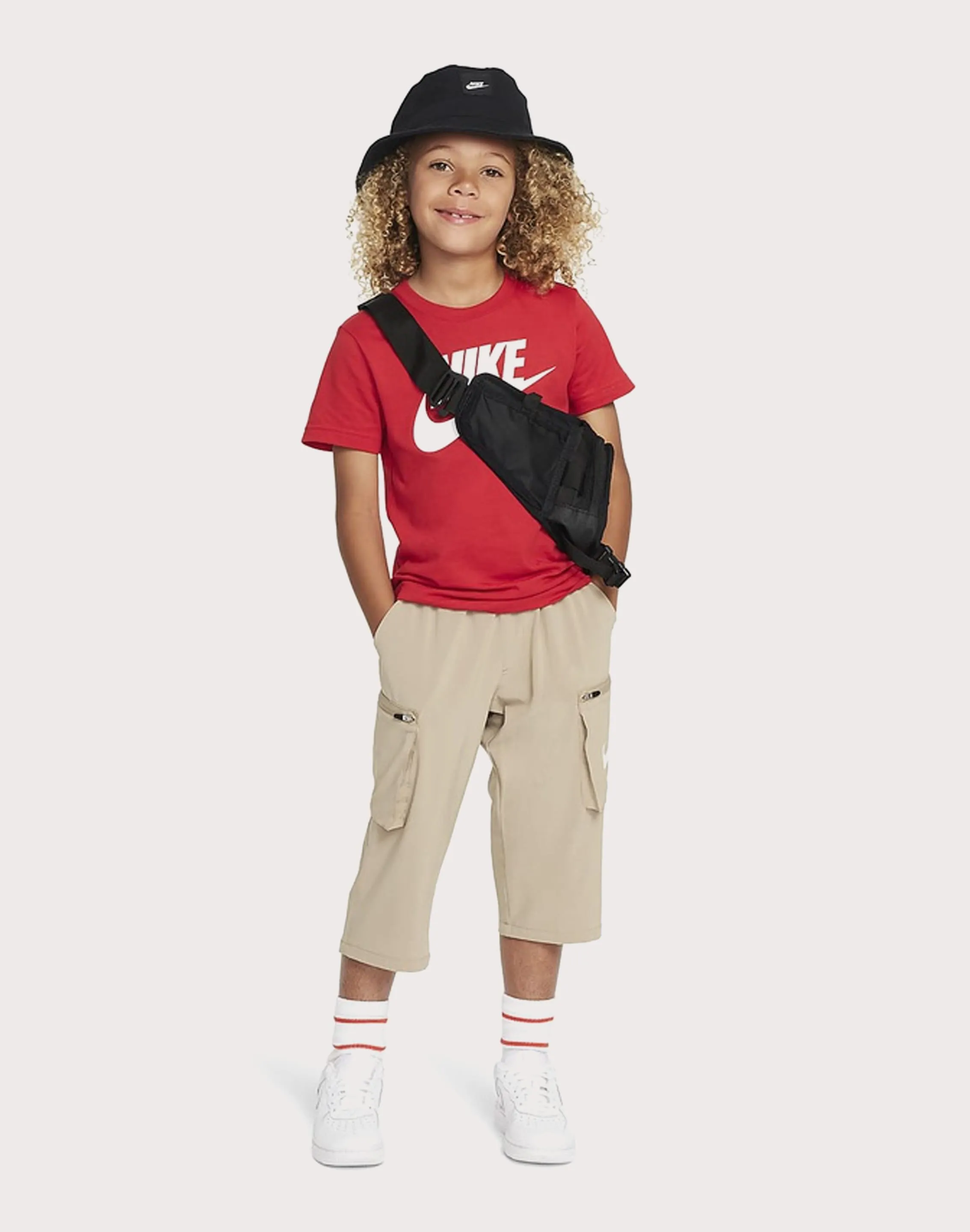 NIKE KID'S FUTURA EVERGREEN RED TEE