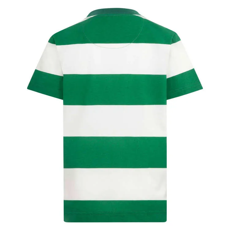 NIKE KID'S GREEN/WHITE STRIPED TEE