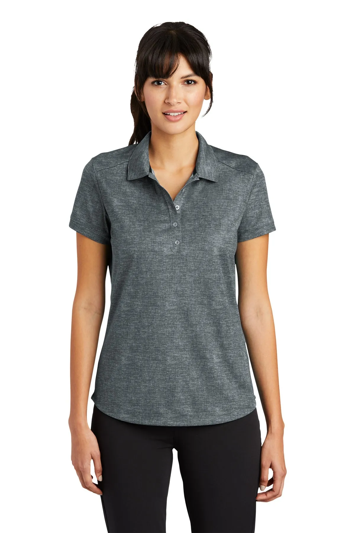 Nike Ladies Dri-FIT Crosshatch Customized Polos, Cool Grey/ Anthracite