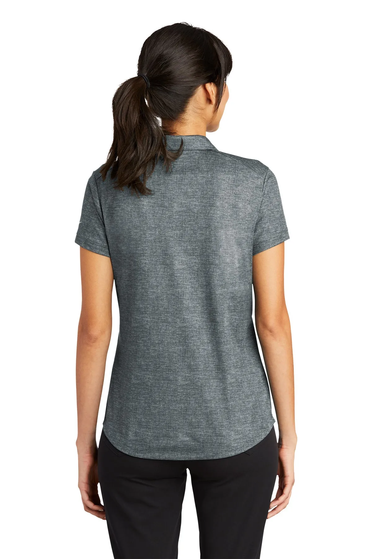 Nike Ladies Dri-FIT Crosshatch Customized Polos, Cool Grey/ Anthracite