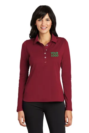 Nike Ladies Long Sleeve Dri-FIT Stretch Custom Polos, Varsity Red