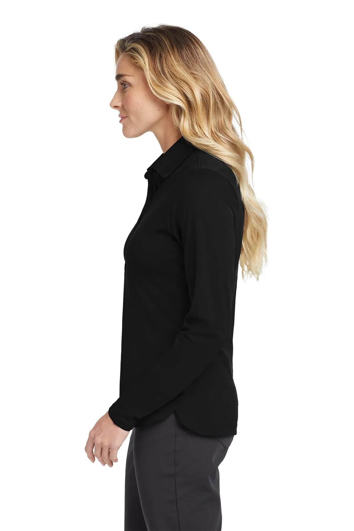 Nike Ladies Long Sleeve Dri-FIT Stretch Polo, Black [AST]