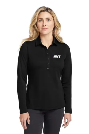 Nike Ladies Long Sleeve Dri-FIT Stretch Polo, Black [AST]