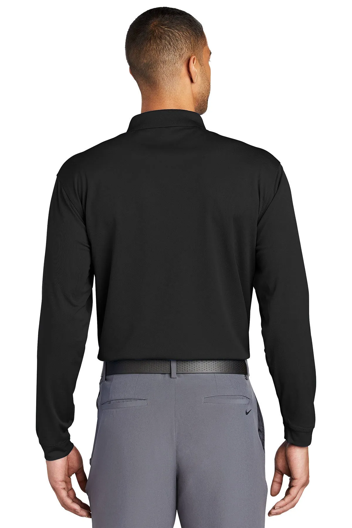 Nike Long Sleeve DriFIT Stretch Tech Custom Polos, Black