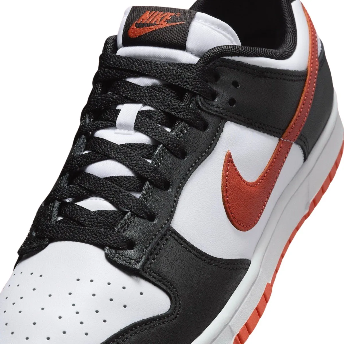 Nike Men's Dunk Low White/Dragon Red/Black