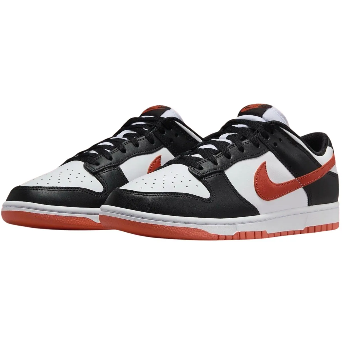 Nike Men's Dunk Low White/Dragon Red/Black