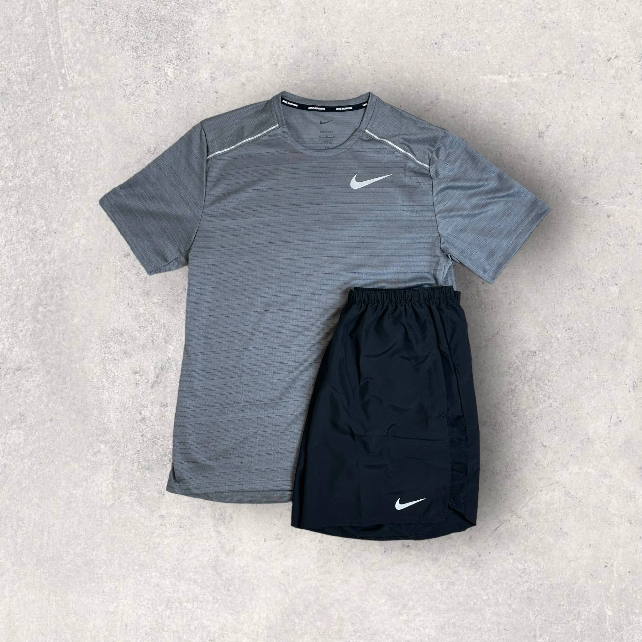 NIKE MILER 1.0 SMOKE GREY T-SHIRT / SHORT