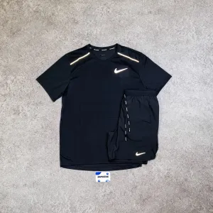 Nike Miler 1.0 T-Shirt & Flex Stride Shorts (7in) Black Set