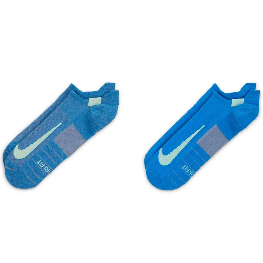 Nike Multiplier No-Show 2 Pack Socks - Blue