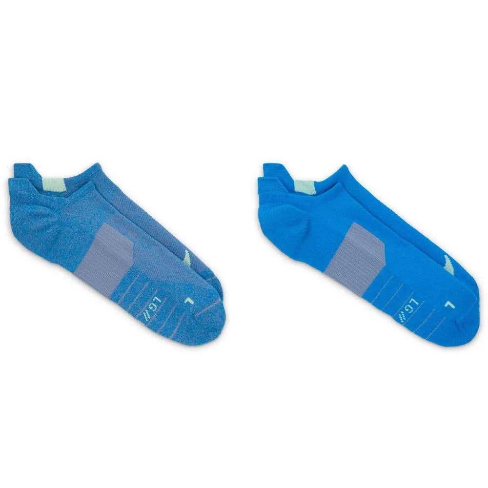 Nike Multiplier No-Show 2 Pack Socks - Blue