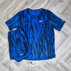 Nike Wildrun T-Shirt & Challenger Shorts (7in) Zebra Game Royal Blue Set