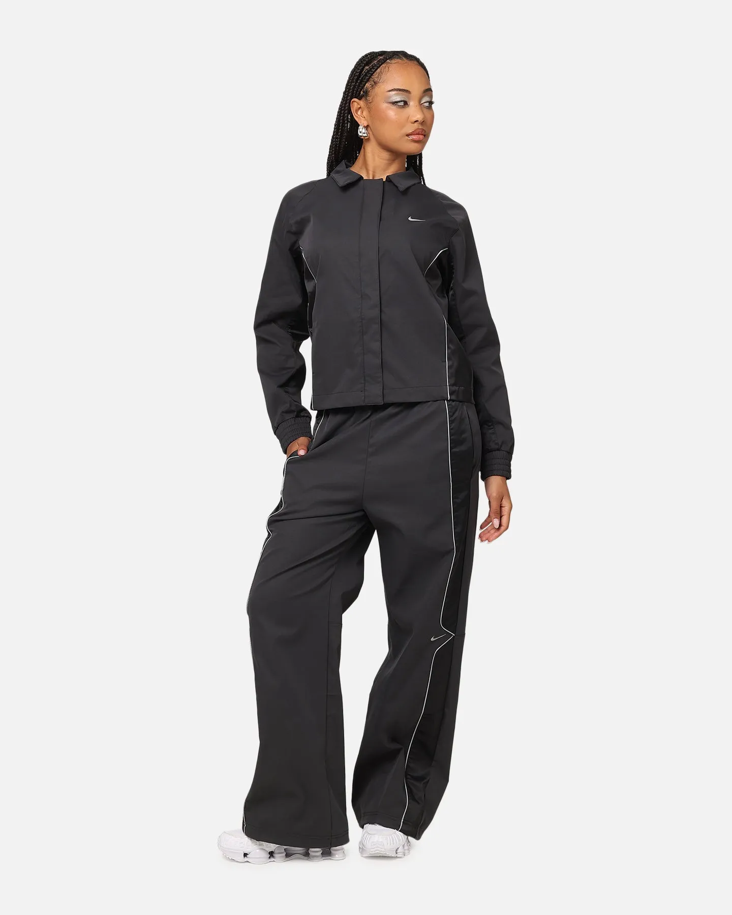 Nike Women's Sportswear Woven Full Zip Jacket Black/Black