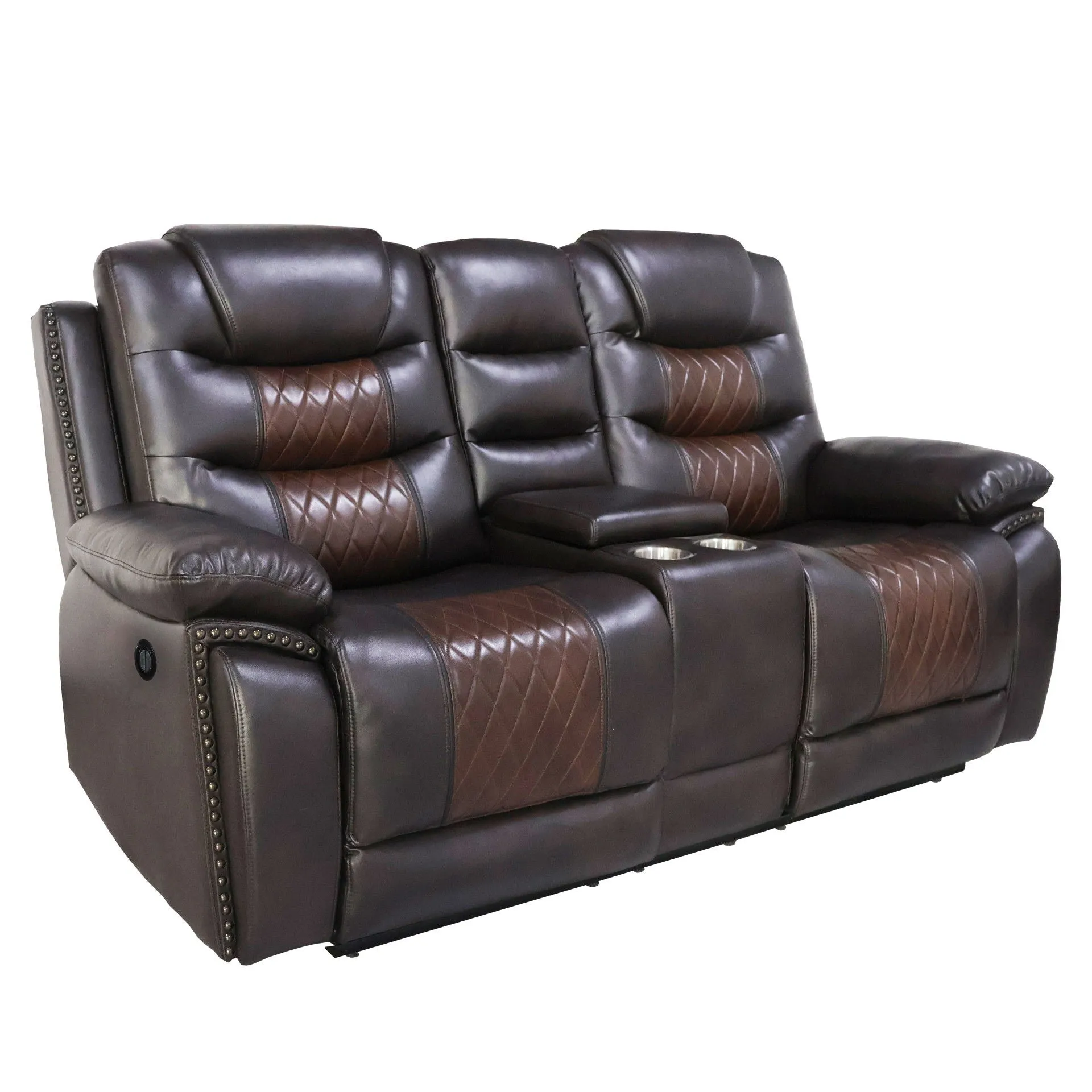 Nikko - Console Loveseat With Power Footrest - Brown