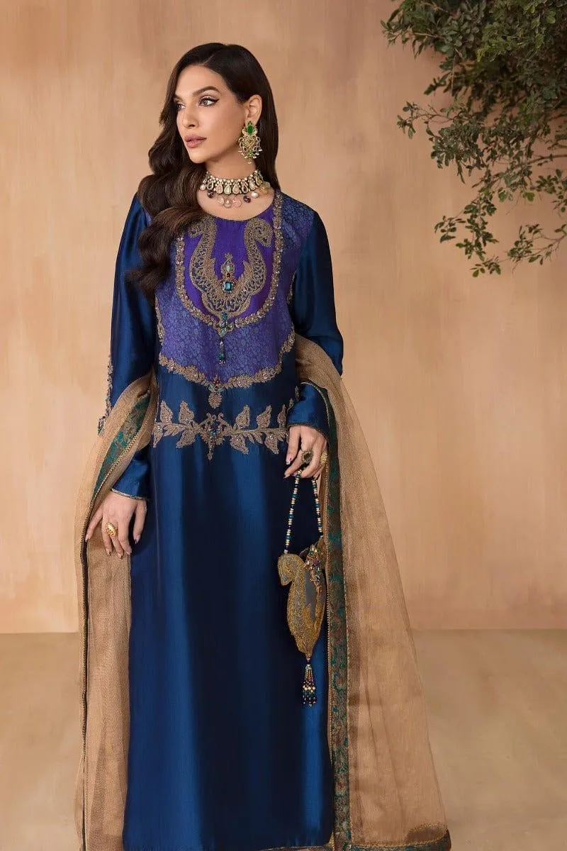 Nilofer Shahid - sapphire daze - Silk Embroidered - 3 Piece