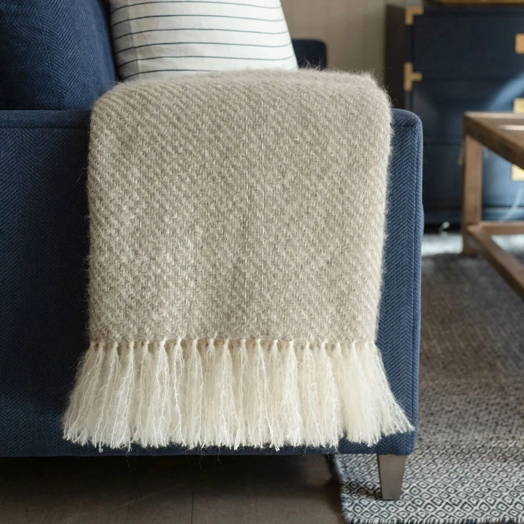 Nimbus Gray Handwoven Mohair Throw