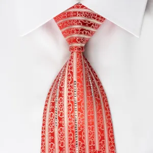 Nina Ricci Bling Silk Tie Medallion Rhinestones On Red