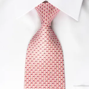 Nina Ricci Silk Necktie Circles On Pink With Rhinestones