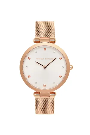 Nina Rose Gold Tone Mesh Watch, 33mm