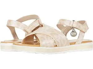 Nine West Girl's Stella (Little Kid/Big Kid) Beige Gold 5 Big Kid M