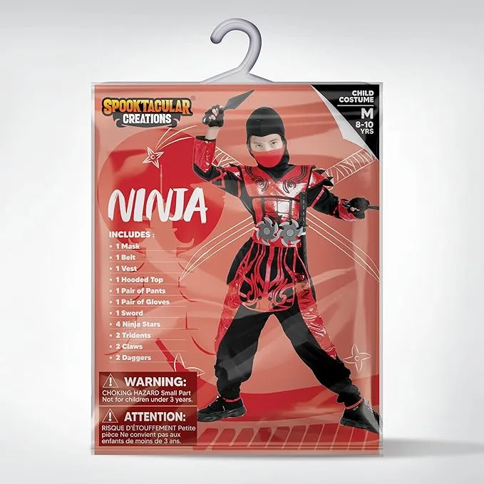 Ninja Costume for Boys, Red