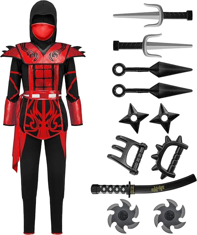 Ninja Costume for Boys, Red