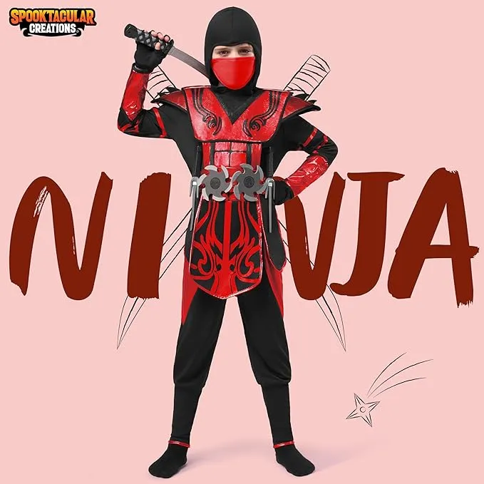 Ninja Costume for Boys, Red