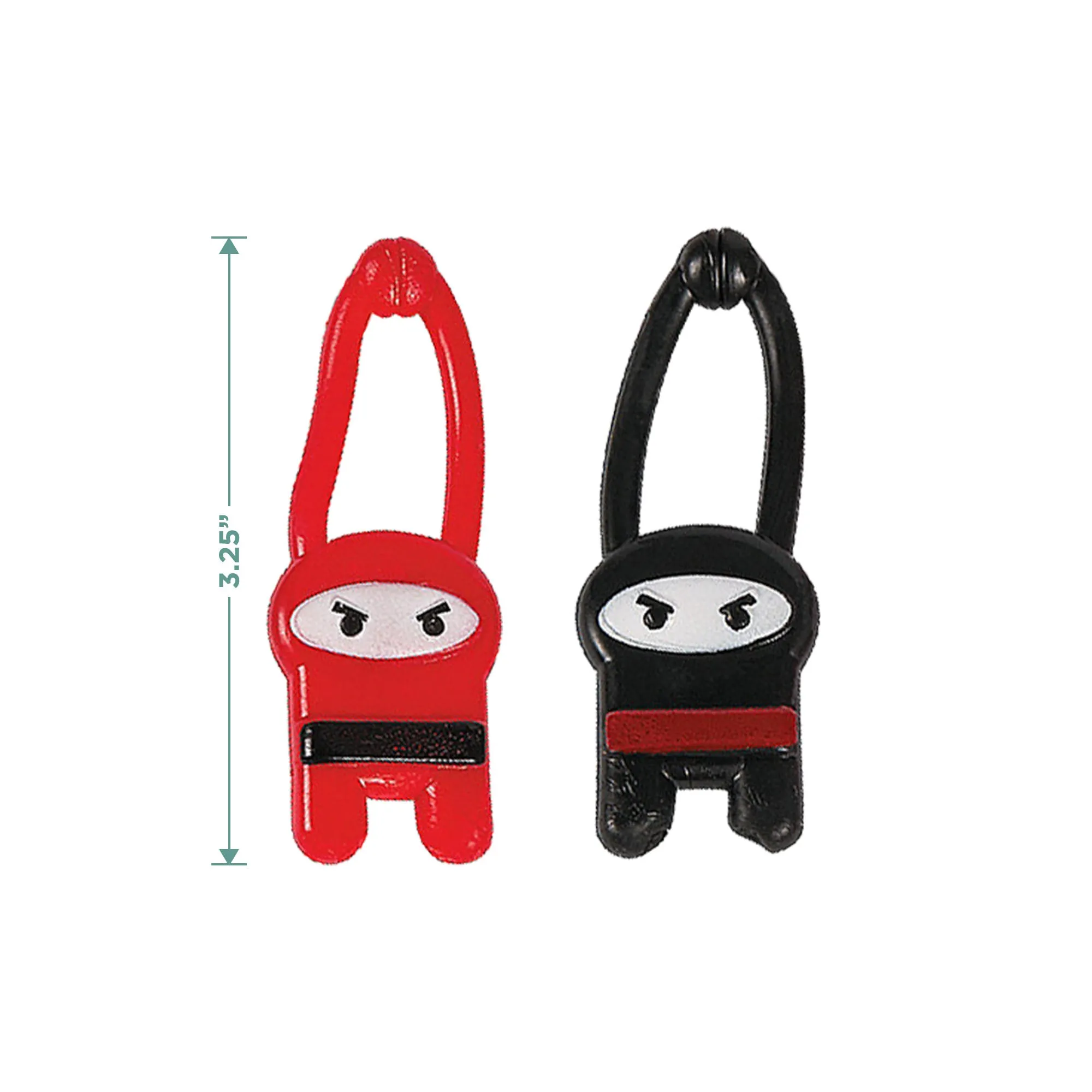 Ninja Party Favors - Red and Black Ninja Slap Bracelets and Stretchy Flying Ninjas for 24 Guests