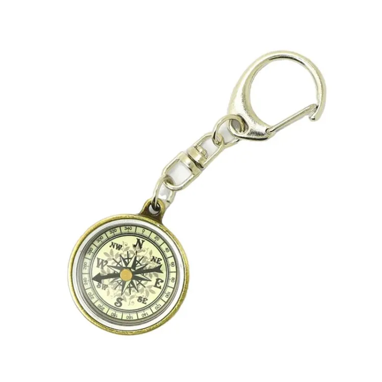 Nisa C25X Vintage Zinc Alloy Metal Compass with Keychain