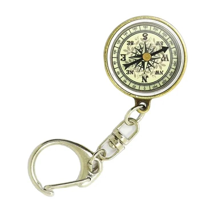 Nisa C25X Vintage Zinc Alloy Metal Compass with Keychain