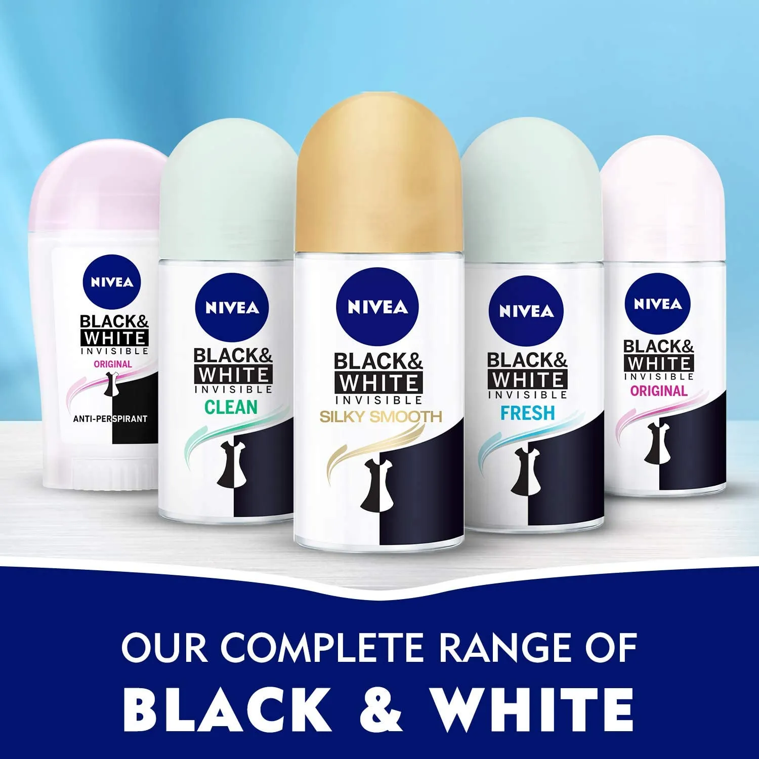 Nivea Black and White Invisible Clean Antiperspirant for Women Roll-on