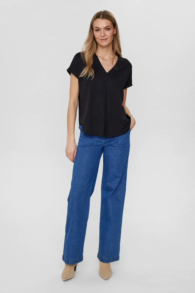 Nümph nutilia blouse caviar short sleeves