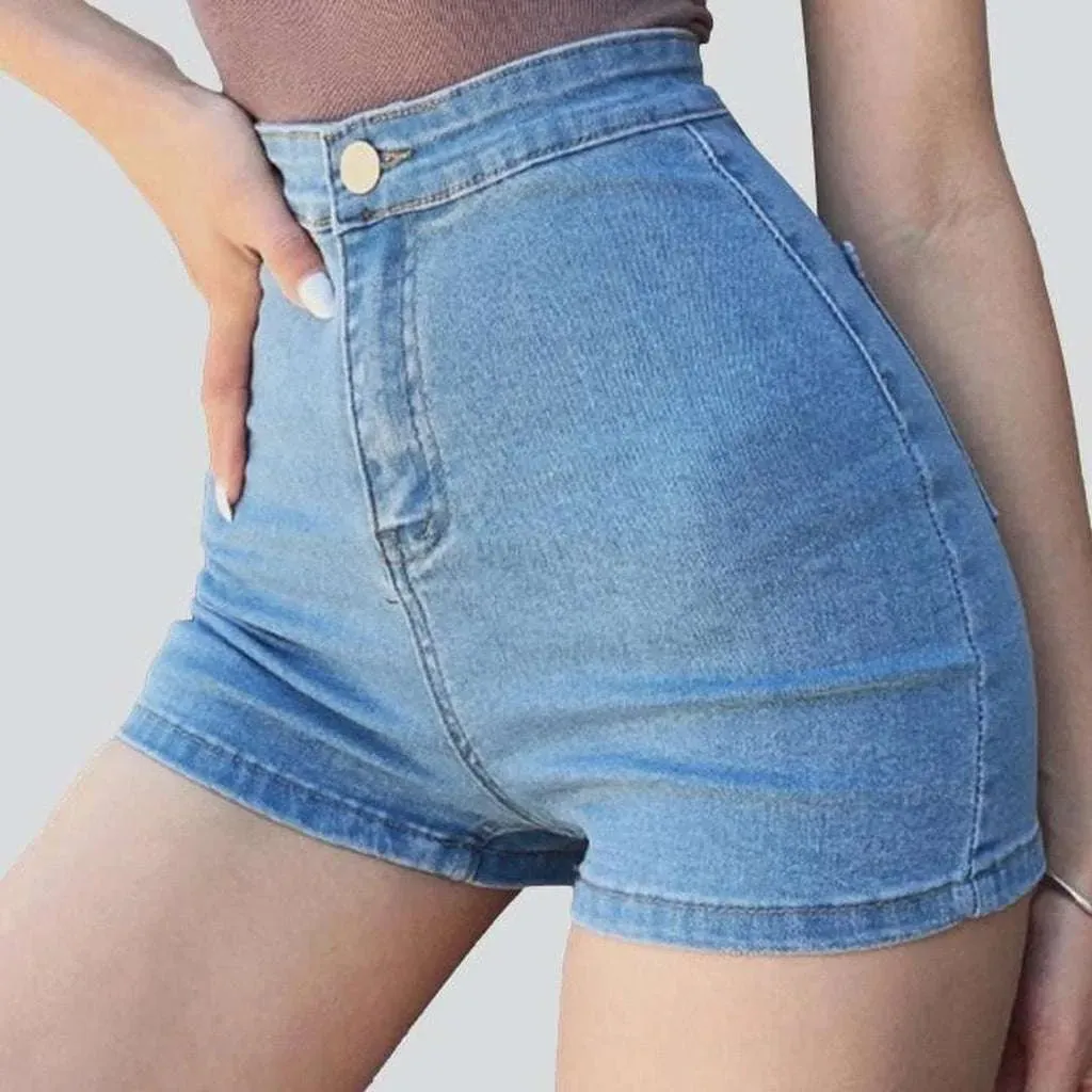 No front pocket denim shorts