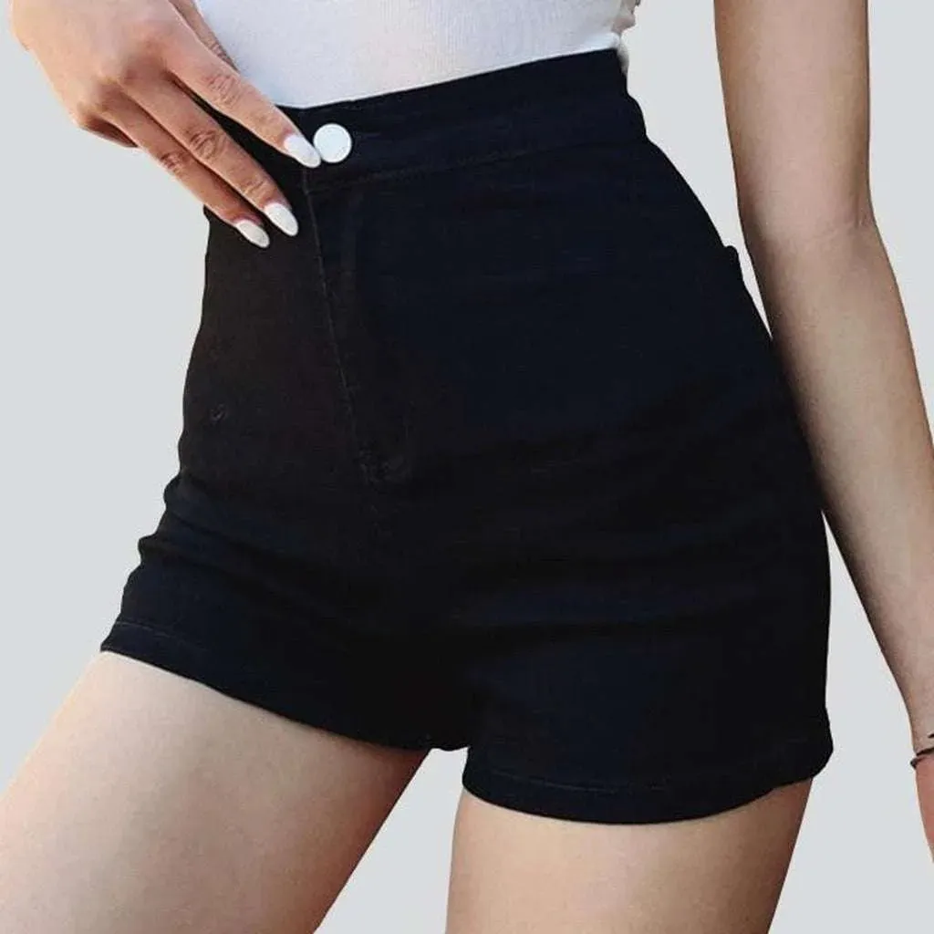 No front pocket denim shorts