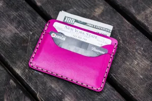 No.40 Handmade Leather Slim Card Wallet - Pink