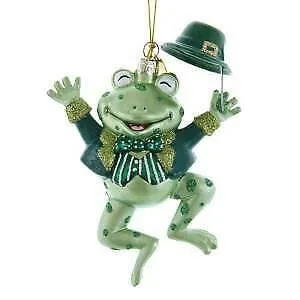 Noble Gems™ Glass Irish Frog Ornament