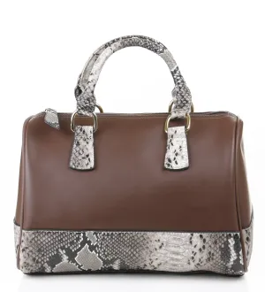 Noble Mount Snake Accent Lorraine Satchel Bag