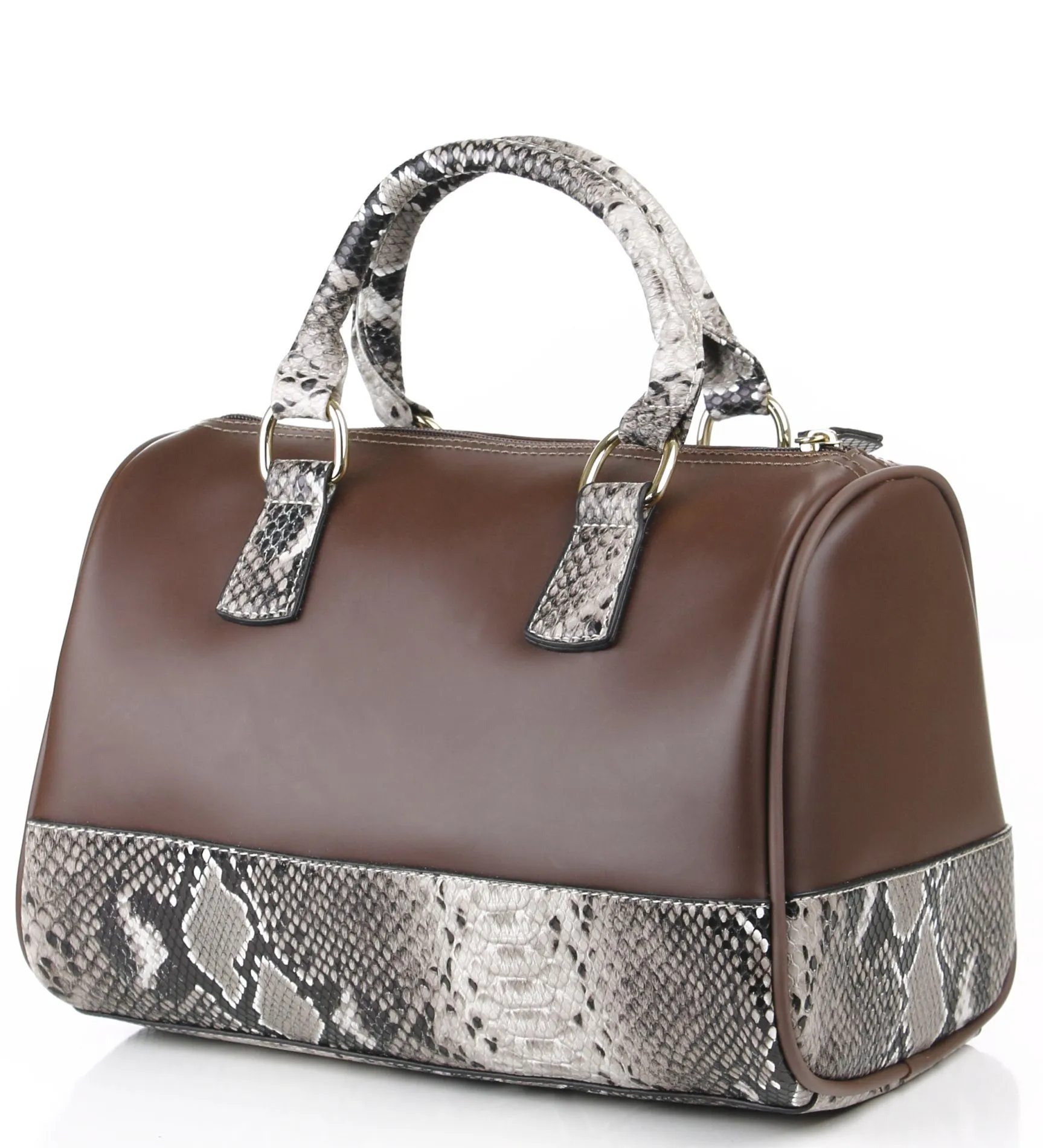 Noble Mount Snake Accent Lorraine Satchel Bag