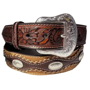 Nocona Oval Concho - Mens Leather Belt