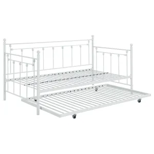 Nocus Spindle Metal Twin Daybed with Trundle | Compact Design