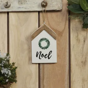 Noel Wreath Hanging Ornament 7x4x0.5