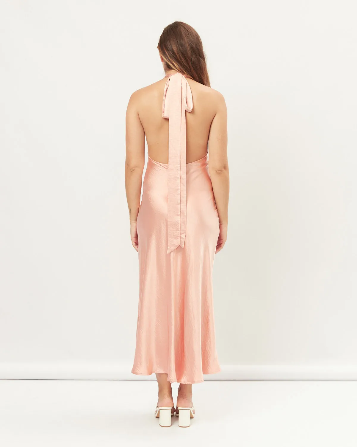 Noelle Pink Halter Midi Dress