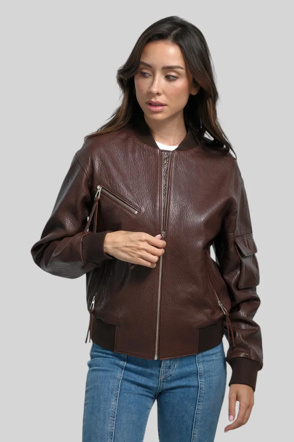 Noemi Leather B-3 Bomber