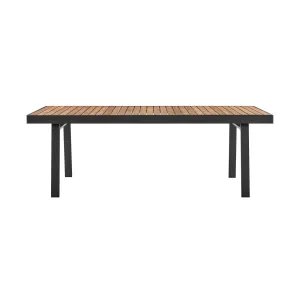 Nofi - Outdoor Patio Dining Table - Charcoal / Teak