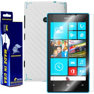 Nokia Lumia 520 Screen Protector   White Carbon Fiber Skin