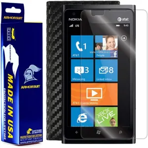 Nokia Lumia 900 Screen Protector   Black Carbon Fiber Film Protector